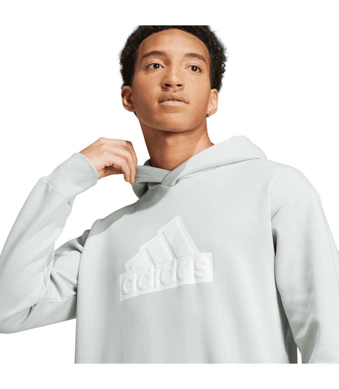 Mens Future Icons Badge Of Sport Hoodie Silver Adidas-4
