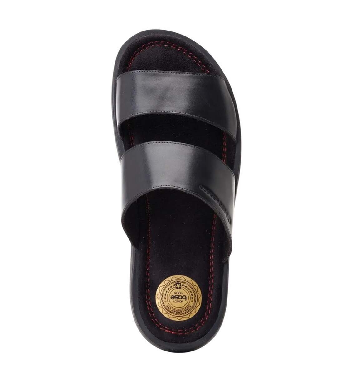Mens Maven Leather Sandals Black Base London-3