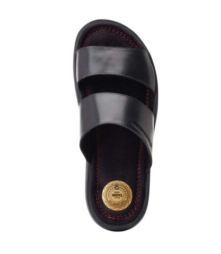 Mens Maven Leather Sandals Black Base London