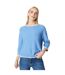 Womens/ladies boxy 3/4 sleeve jumper grey blue Principles