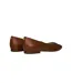 Womens/ladies Pointed Leather Ballet Flats Saddle Ralph Lauren-2