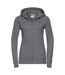 Womens/ladies authentic full zip hoodie convoy grey Russell