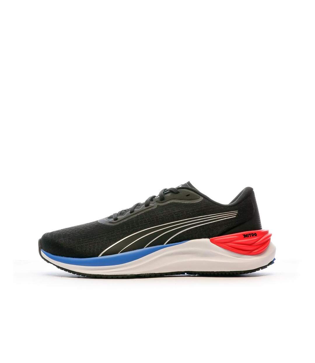 Chaussures de running noir/blanche/rouge homme puma electrify nitro-1
