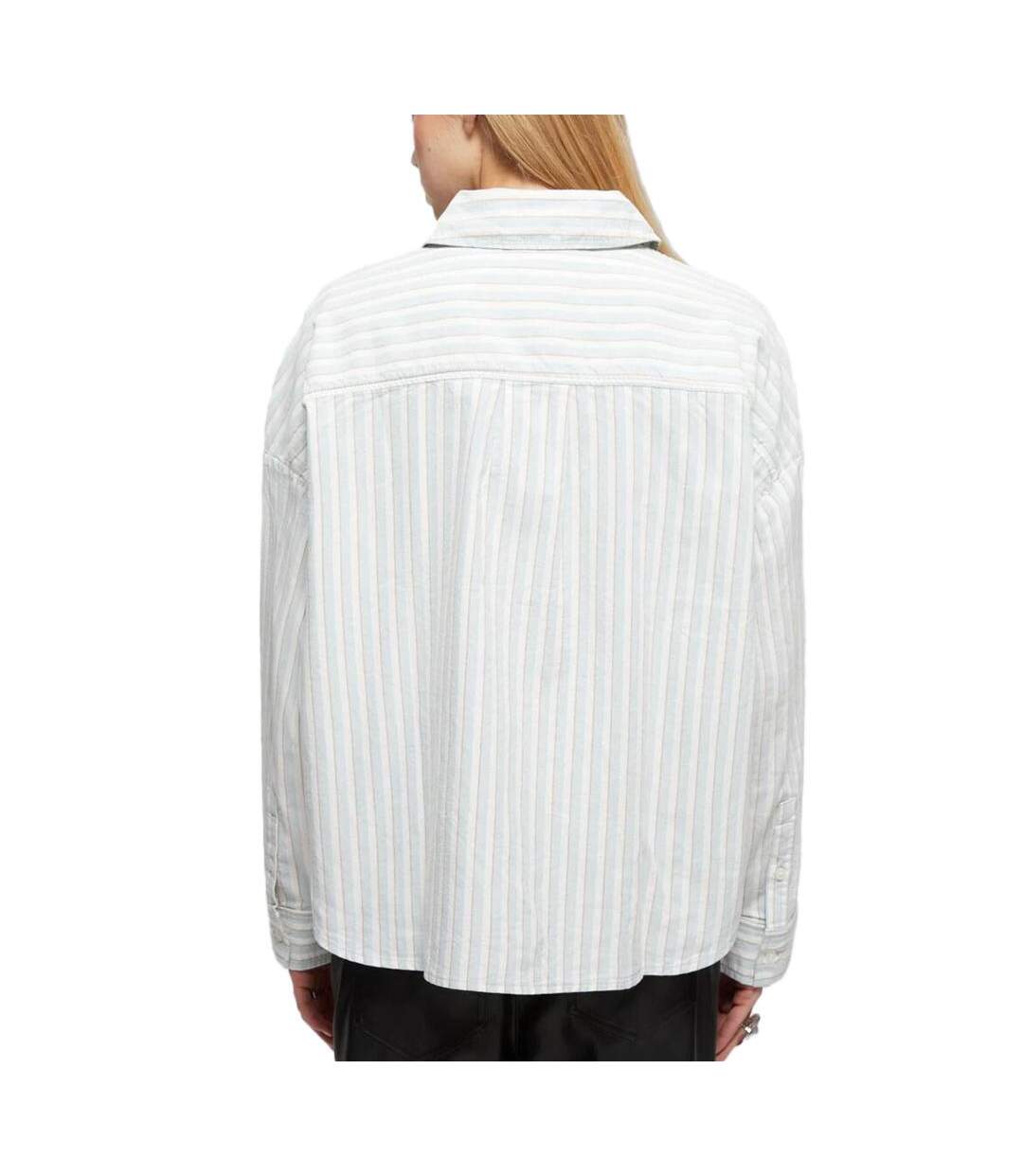 Chemise blanches/bleu femme vans antica-2