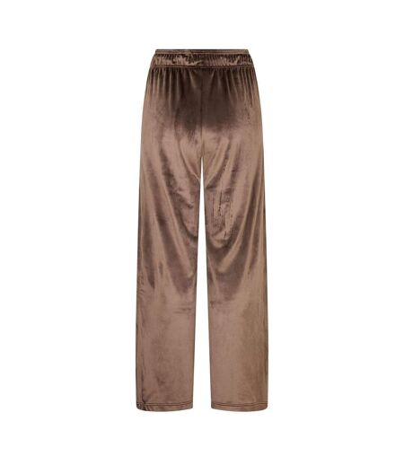 Womens/ladies Velour Wide Leg Trousers Brown Nike