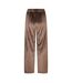 Womens/ladies Velour Wide Leg Trousers Brown Nike-3