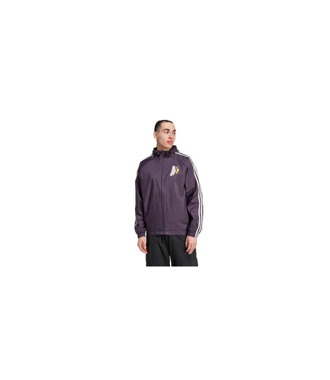 Mens Real Madrid Seasonal Water Resistant Anorak Aurora Black Adidas-1