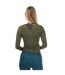 Womens/ladies Series-3 Nylon Long-sleeved Top Khaki Green Skins-2