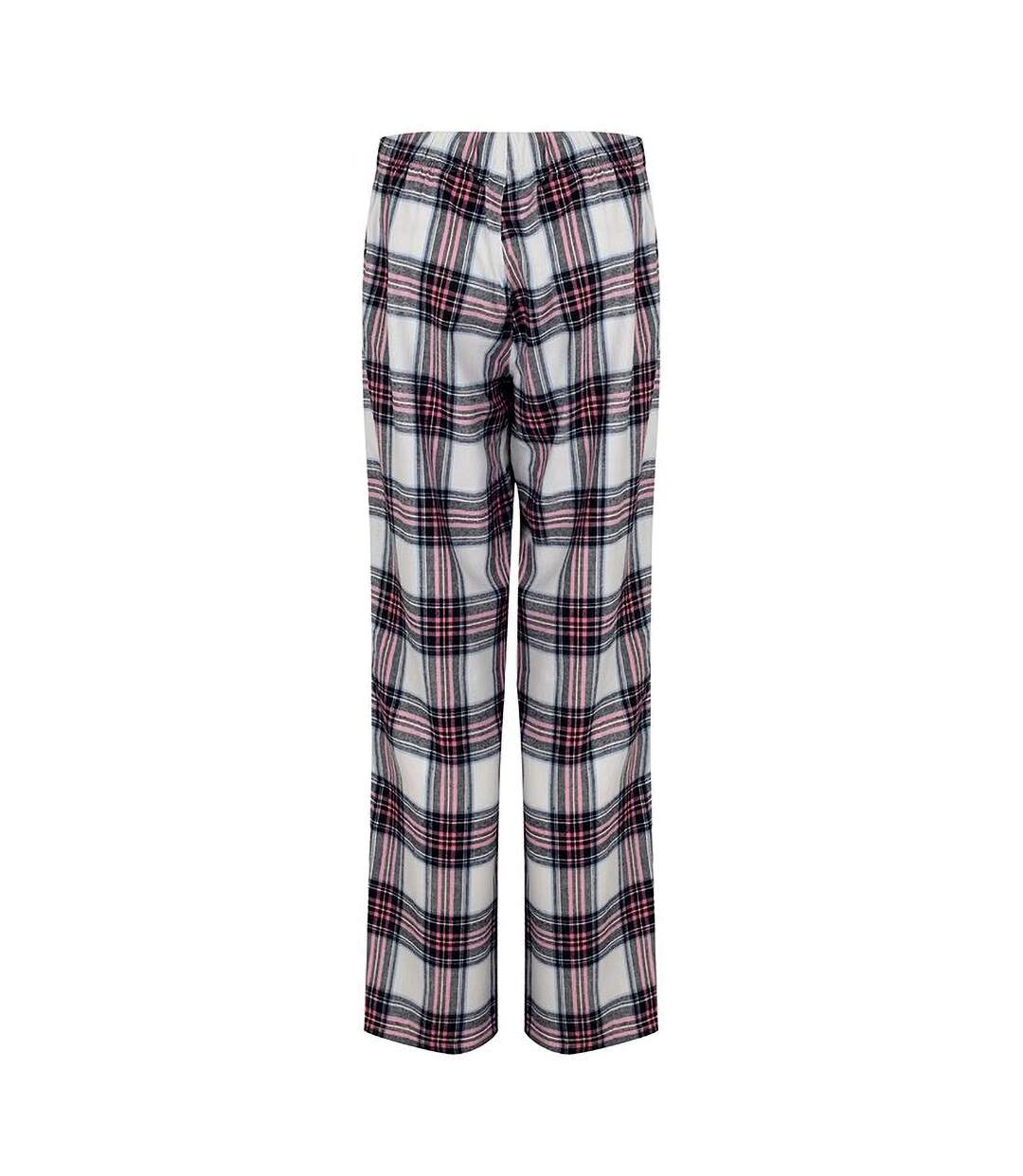 Femme blanc/rose Skinnifit Pantalon de pyjama Tartan