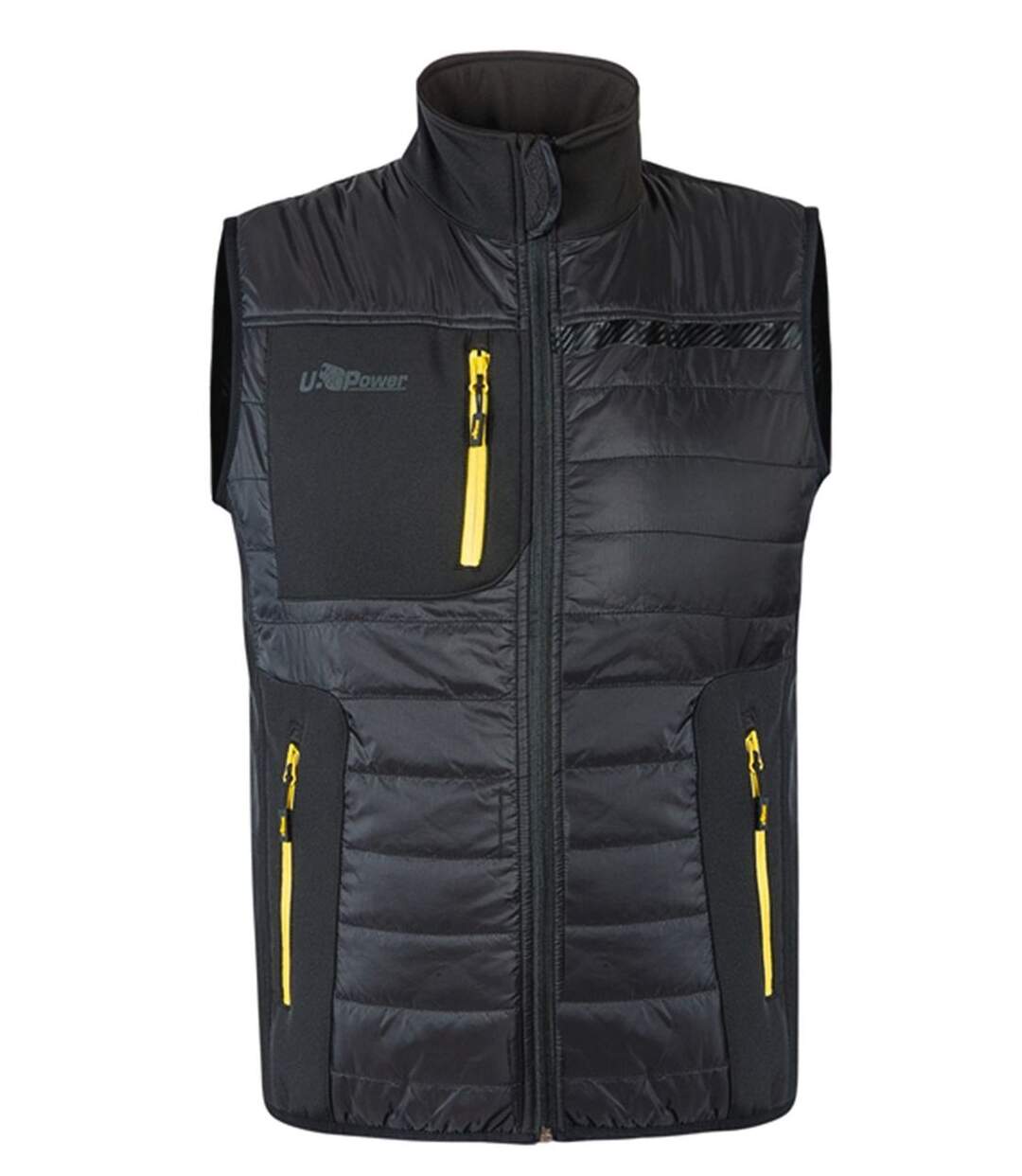 Bodywarmer de travail - Homme - UPFU278 - noir et jaune-1