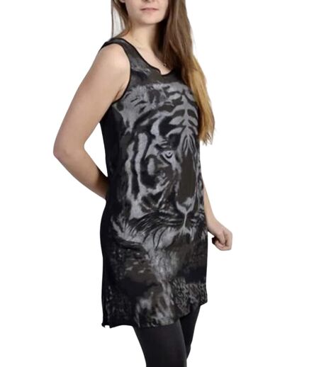 Tunique légère sans manches pour femme avec motifs - Idéale pour le printemps-été