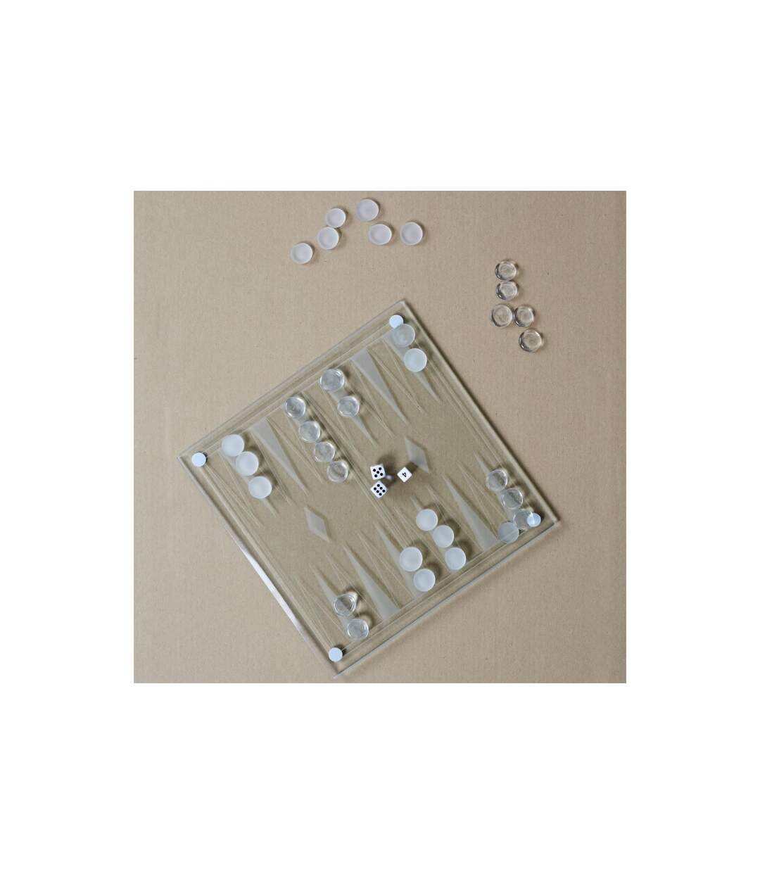 Jeu de Société Backgammon 25cm Transparent-3