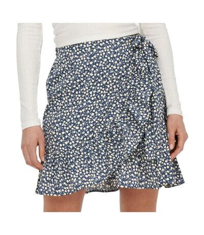 Jupe marine à fleurs femme only olivia - s