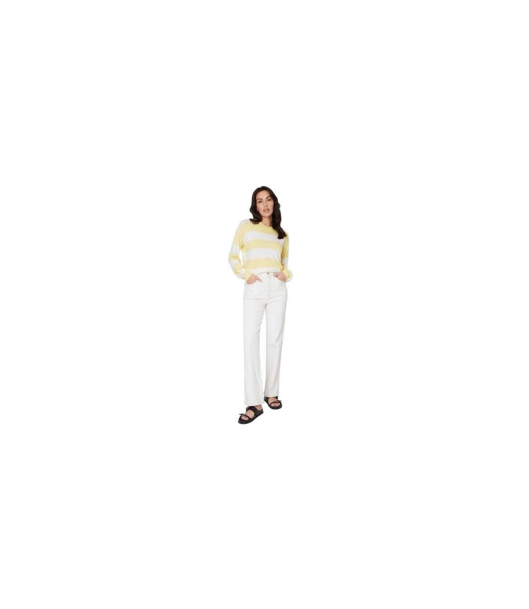 Sweat Motif/style À Rayures Femme Citron Be You-1
