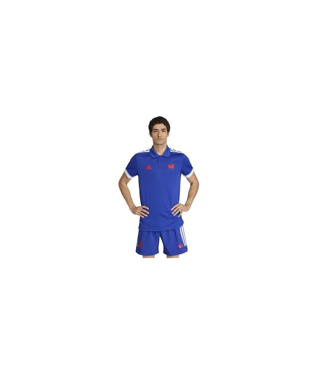 Polo Rugby Motif/style France Ffr Adulte Bleu Clair Adidas-1