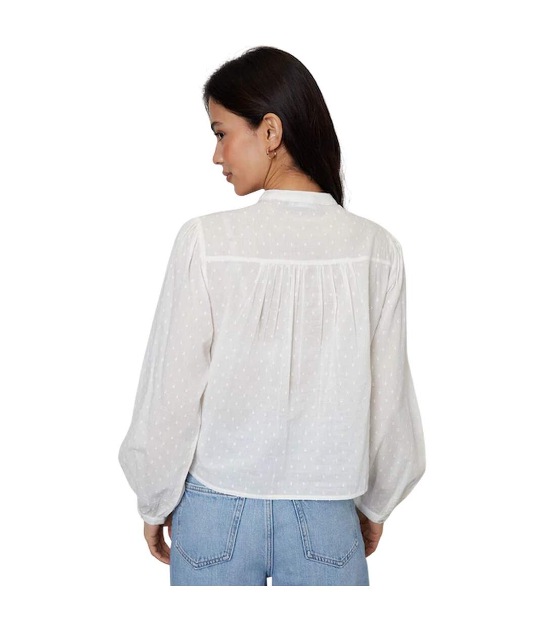 Blouse Manches Bishop Rani Femme Crème Threadbare-3