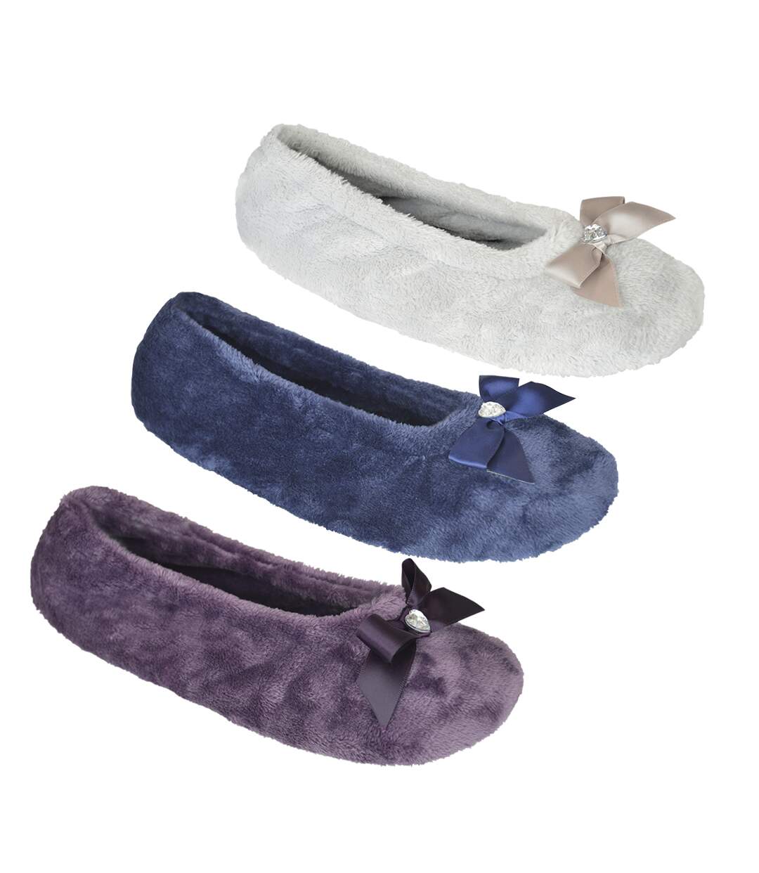 Chaussons ballerines femme violet Generic-2