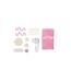 Coffret Pédicure 14 Accessoires 13cm Blanc & Rose-1