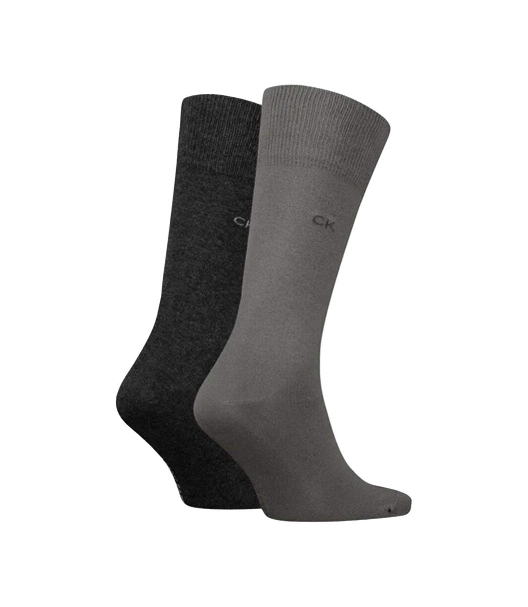 Chaussettes Motif/style Logo Brodé Homme Gris Taupe Calvin Klein-2