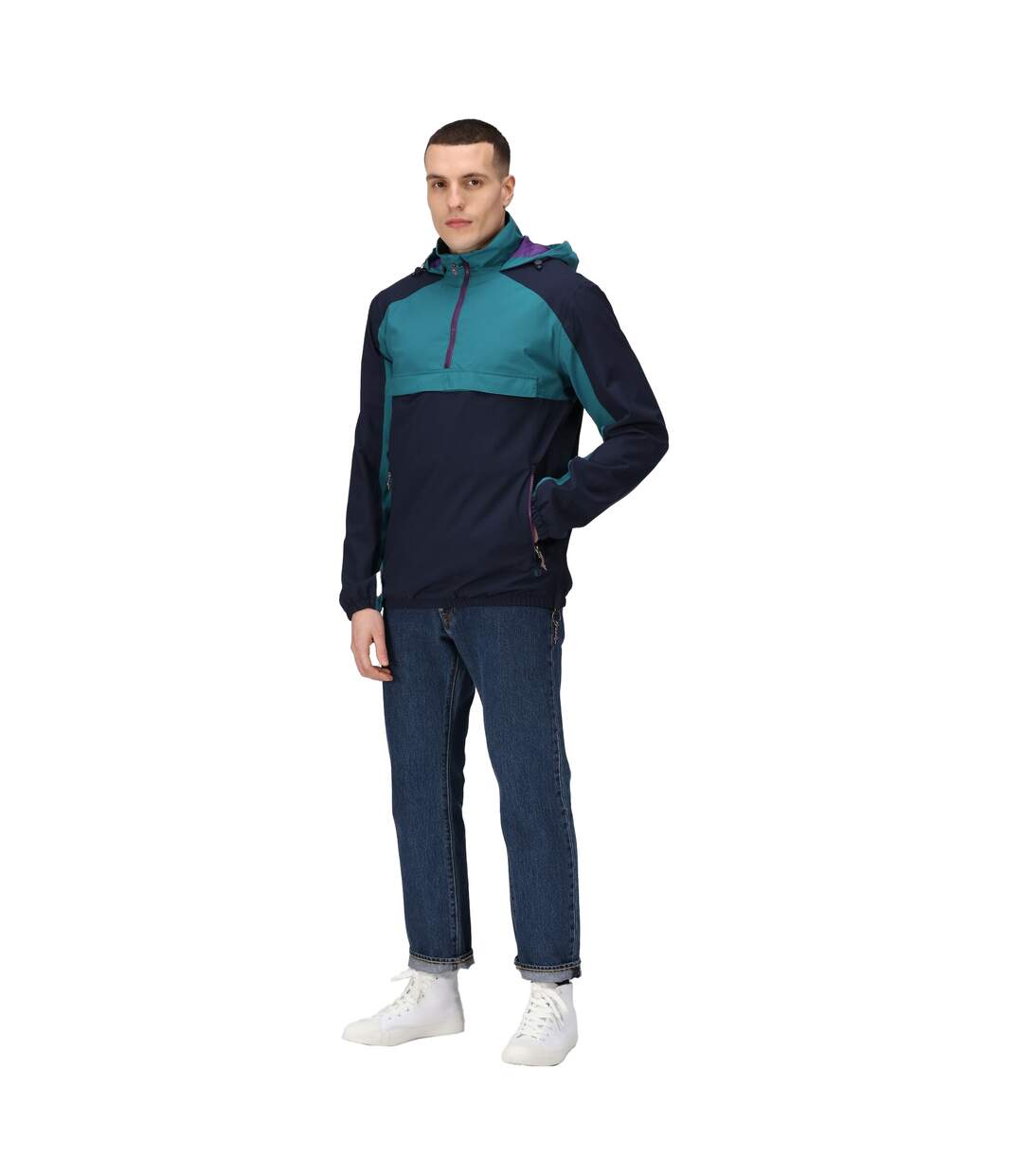 Veste softshell anorak homme bleu marine / sarcelle Regatta-4