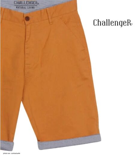 Bermuda uni avec revers CHALLENGER IBIZA2 : le short 100% coton au style estival affirmé