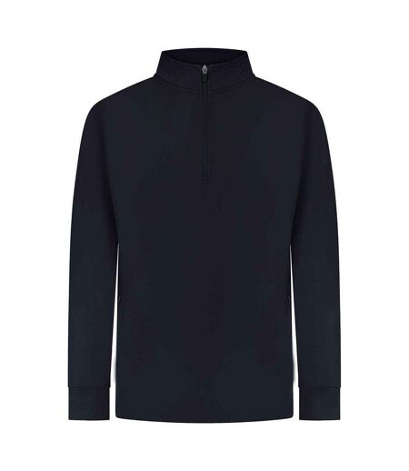 Mens quarter zip tracksuit top navy Finden & Hales