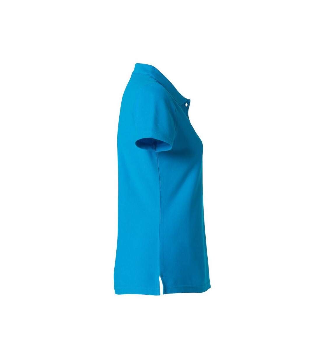 Womens/ladies Plain Polo Shirt Turquoise Clique-4