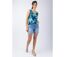Top femme sans manches IVANOE imprimé fleuri turquoise Coton Du Monde-4