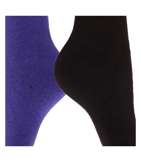 Chaussettes thermiques hautes (2 paires) - Femme (Violet/Noir) - UTW259