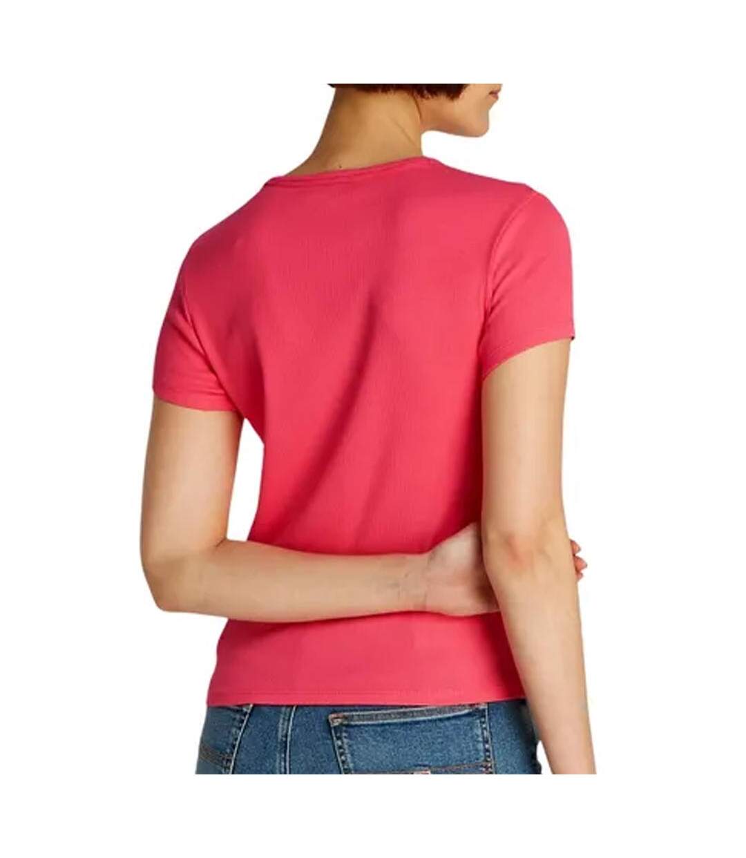 T-Shirt rose femme tommy hilfiger dw0dw17383-2