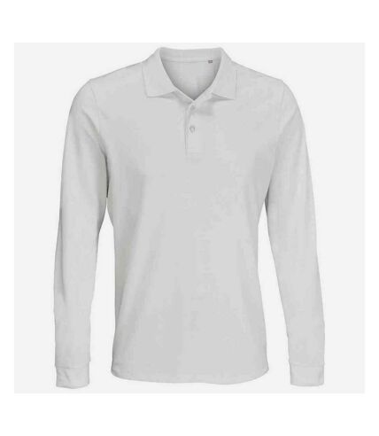 SOLS Unisex Adult Prime Pique Long-Sleeved Polo Shirt (White)