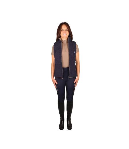Womens/ladies elevate country teddy fleece gilet navy Hy