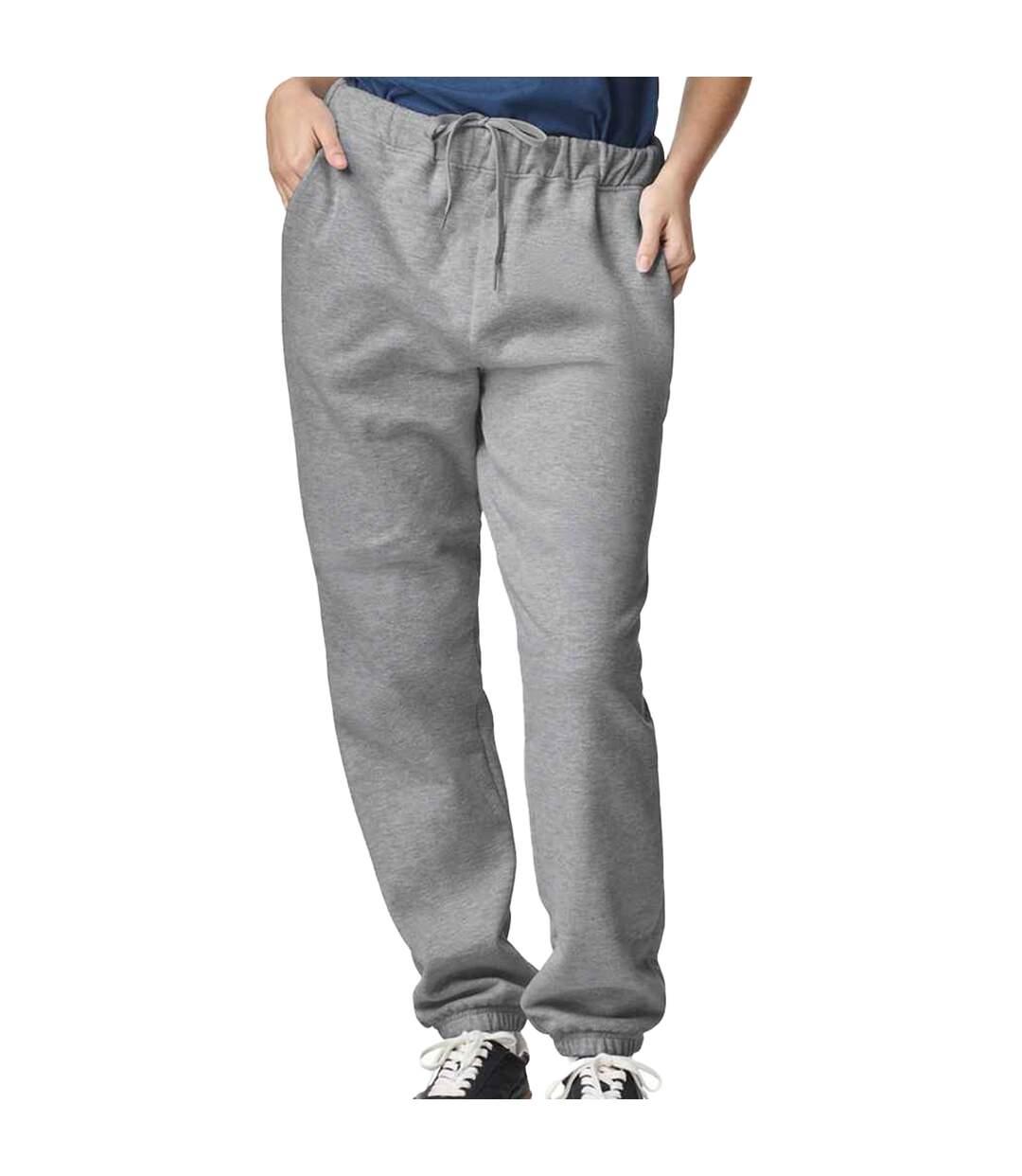 Mens midweight pocket jogging bottoms sport grey Gildan-1