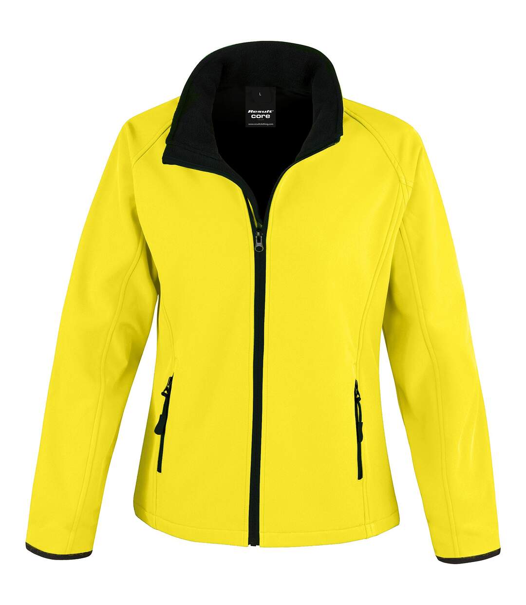 Veste Softshell Motif/style Uni Femme Jaune Noir Result Core-1