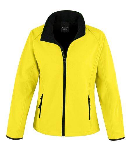 Veste Softshell Motif/style Uni Femme Jaune Noir Result Core