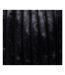 Plaid SELA effet fourrure côtélée et flanelle - 150 x 125 cm - Noir