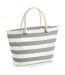 Grand sac de plage en toile - W680 - beige et gris