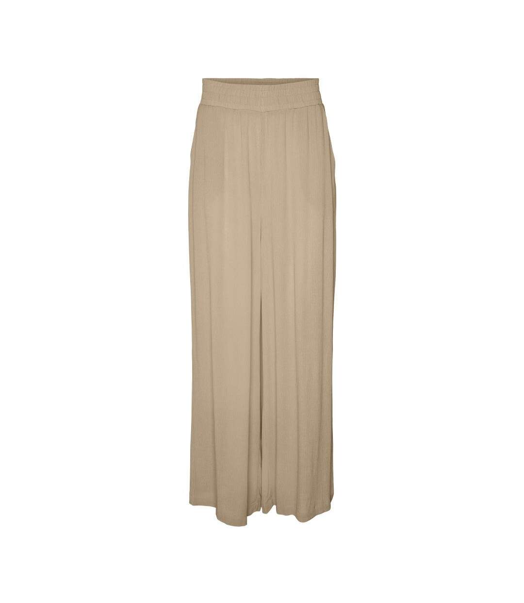 Pantalon fluide beige femme vero moda menny wide-1