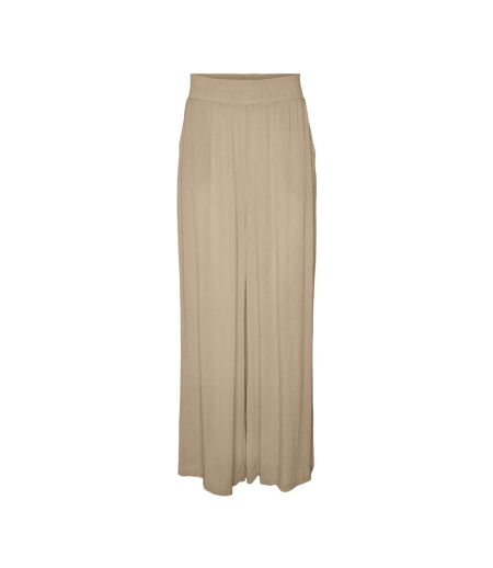 Pantalon fluide beige femme vero moda menny wide