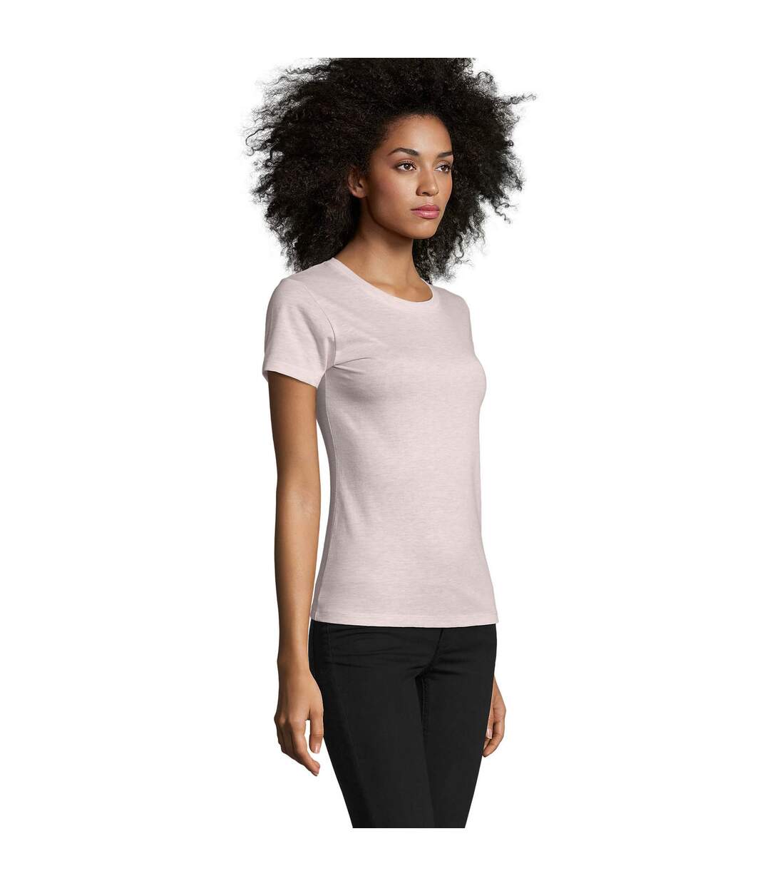 T-shirt Regent Femme Rose Chiné SOLS-1