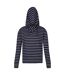 Womens/ladies Monsal Striped Hoodie Navy White Regatta-3