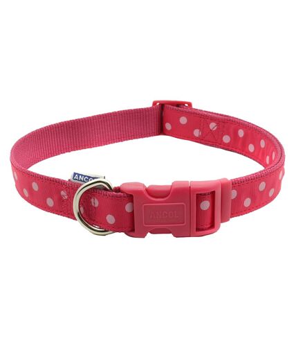 Ancol Pet Products Indulgence Adjustable Vintage Polka Dot Dog Collar (Size 1-2) (Raspberry/Pink) - UTVP1078
