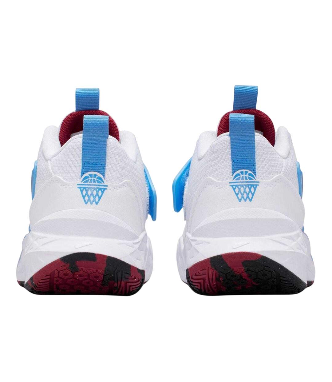 Childrens/kids Hustle D 12 Basketball Shoes White Blue Nike-2