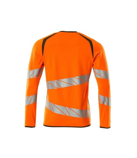 Sweat Motif/style Deux Tons Accelerate Safe Premium Homme Orange Fluo Vert Kaki Foncé Mascot
