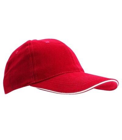 SOLS Unisex Buffalo 6 Panel Baseball Cap (Red/White) - UTPC372
