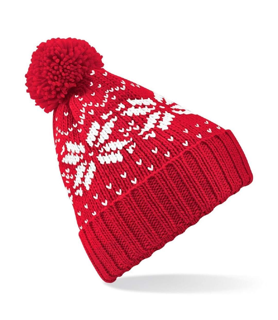 L'indémodable - Bonnet motif jacquard - B456 - rouge