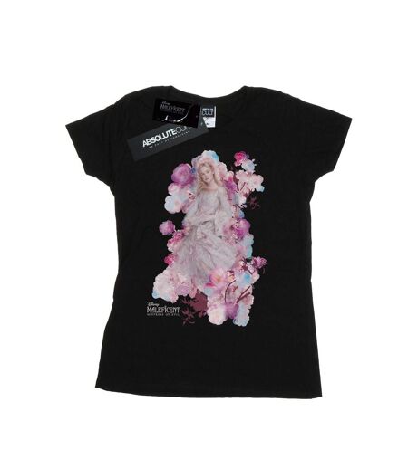 Disney Femmes/Dames Maleficent Mistress Of Evil Aurora Rose Bush Cotton T-Shirt (Noir) - UTBI30634