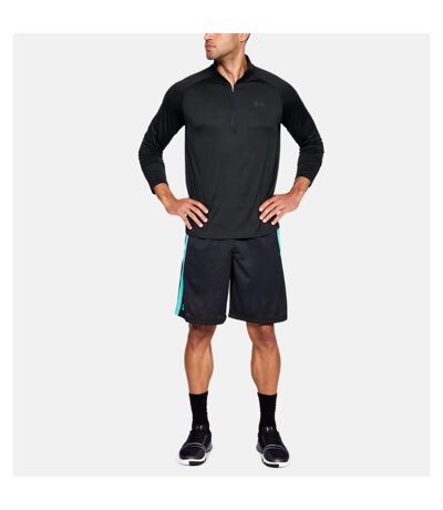 Mens 2.0 Half Zip Technical Top Black Charcoal Grey Under Armour