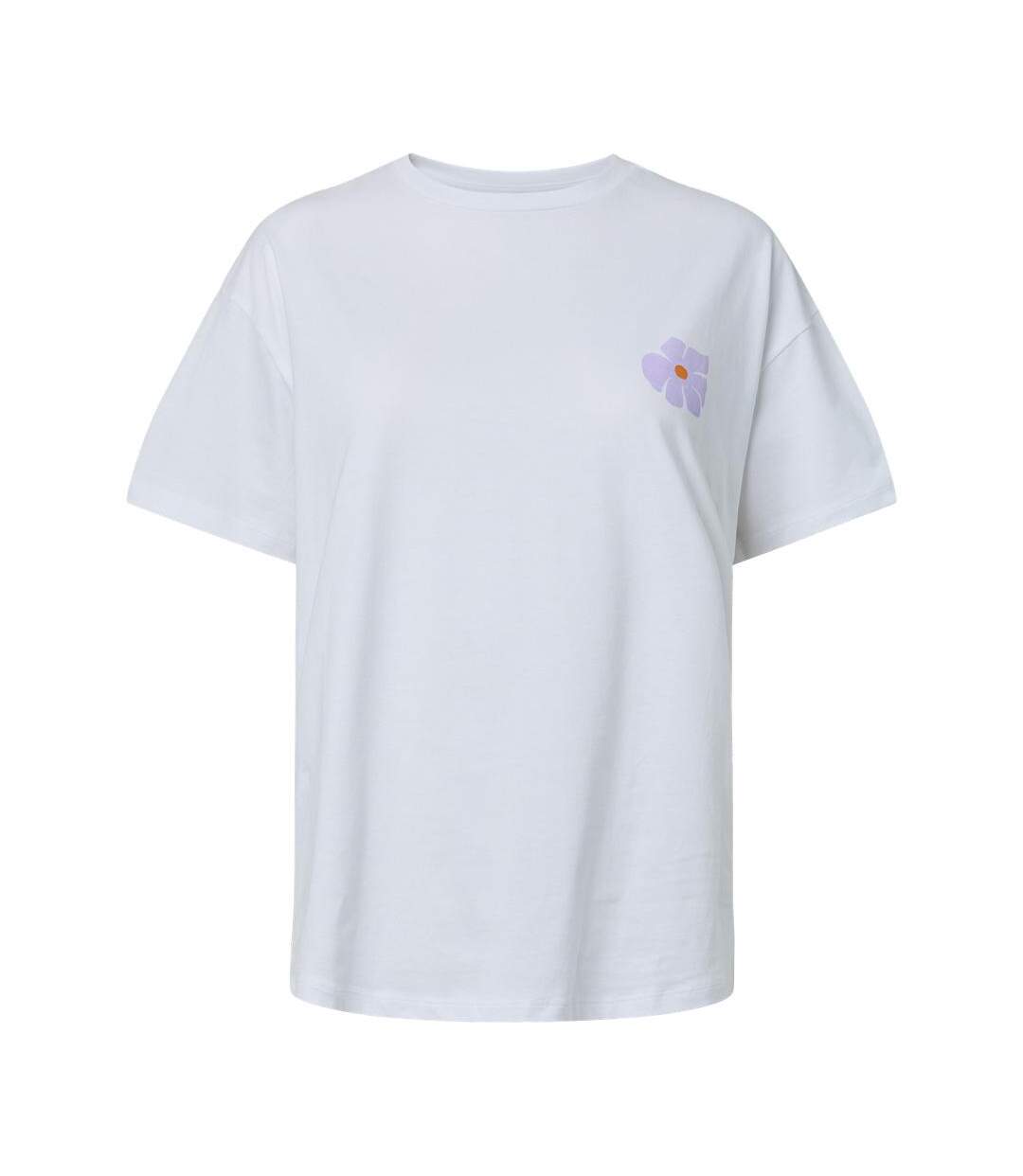 T-Shirt blanc femme pieces fasty-1