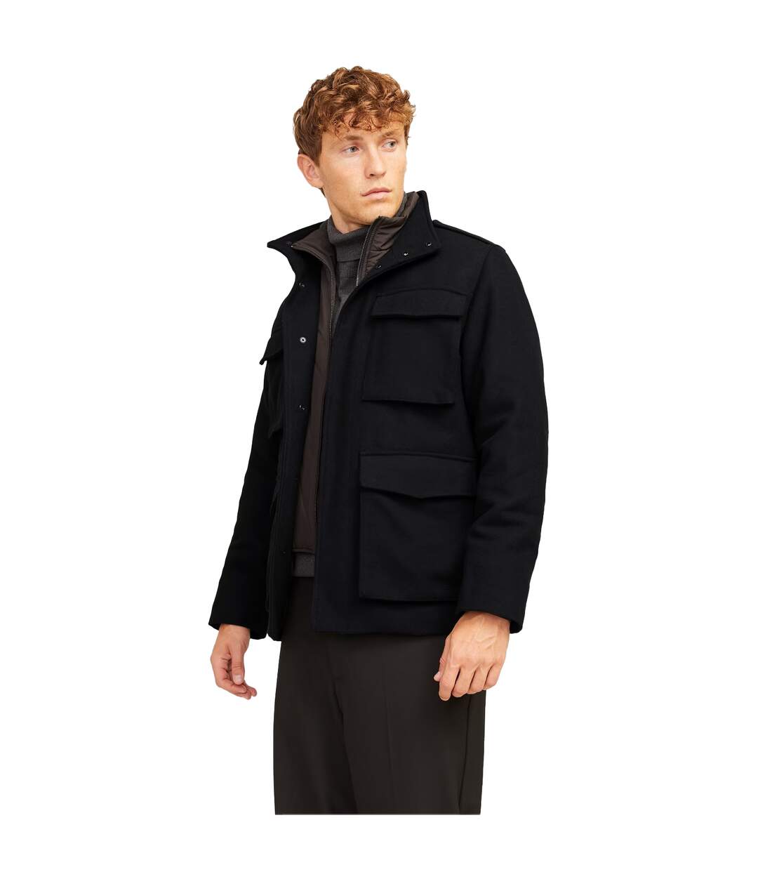 Mens Alex Multi Pocket Regular Field Jacket Black Jack And Jones-2